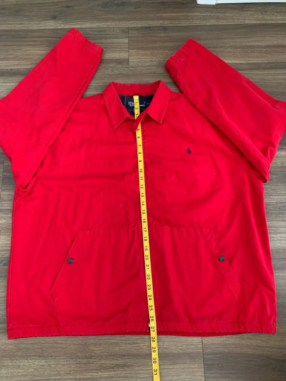 Polo Ralph Lauren 100% cotton Harrington Jacket Mens XL  Red Plaid Lined Pony - Picture 10 of 16